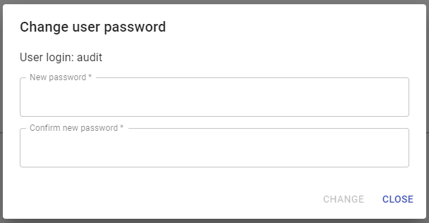 User management password change